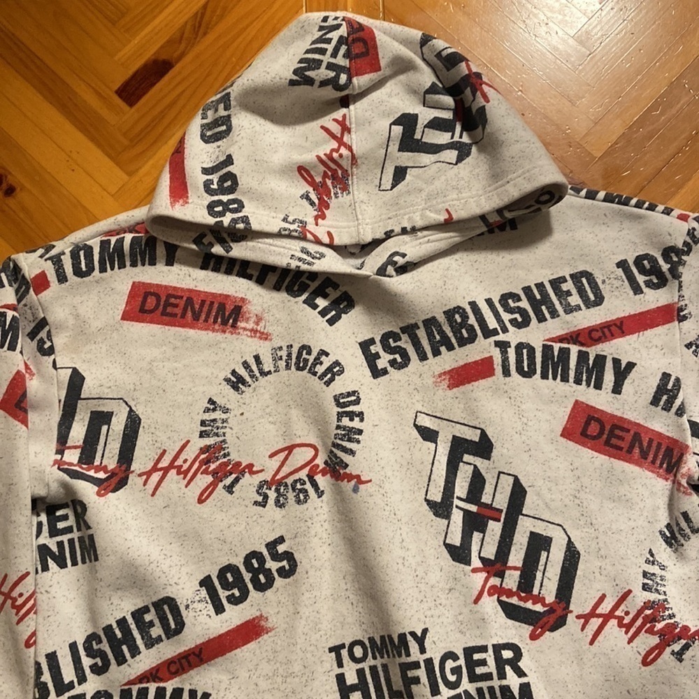 Women’s Tommy Hilfiger Denim Y2K Vintage Urban Cutoff Hoodie in Size XL  [GREAT] - Picture 2 of 7